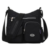 Maxbell Multi-Pocket Waterproof Nylon Casual Bag Handbags for Women Travel College black