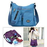 Maxbell Multi-Pocket Waterproof Nylon Casual Bag Handbags for Women Travel College sea blue