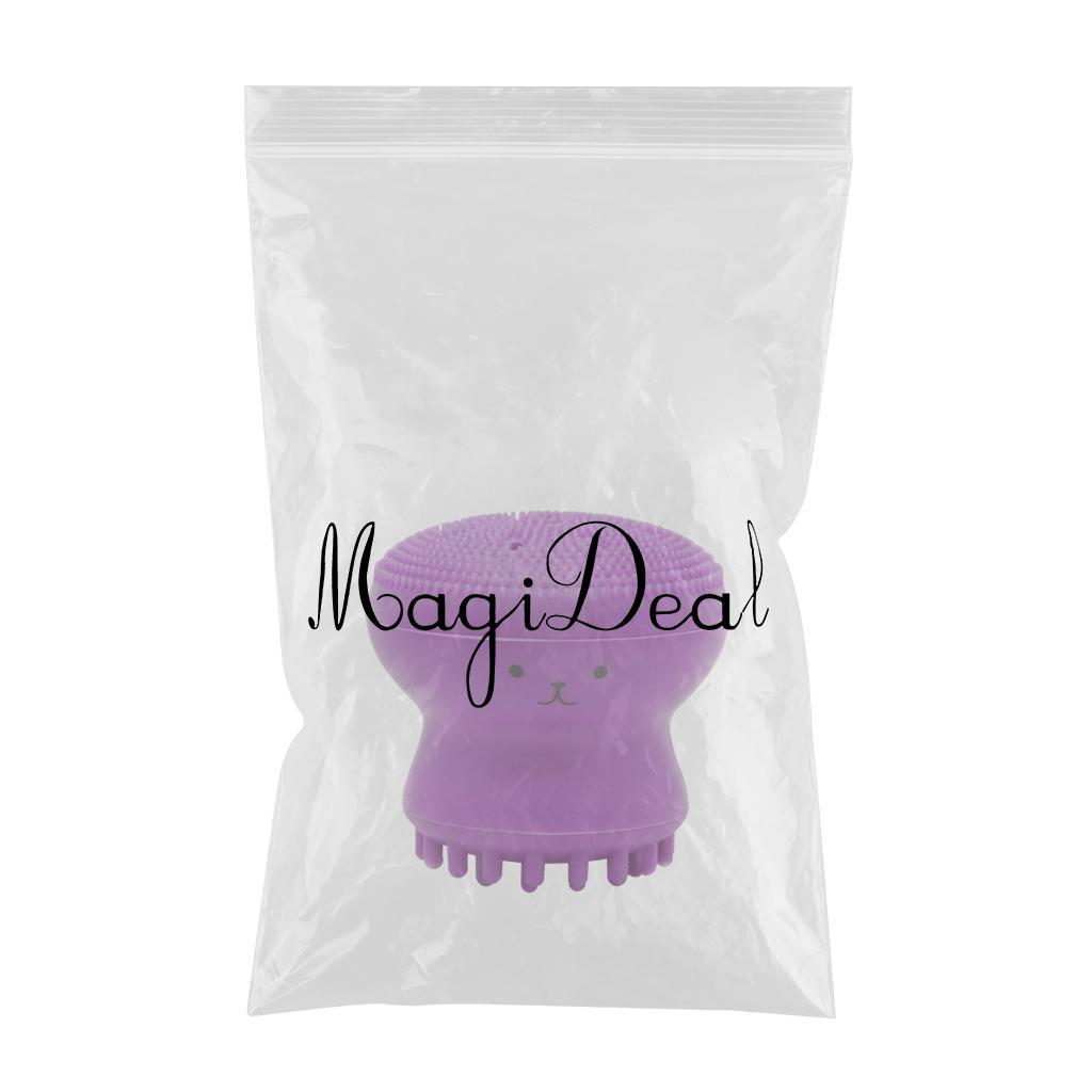 Octopus Cute Silicone Face Brush for Massage Remove Scrub Deep Cleansing purple