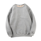 Crew Neck Casual Plus Velvet Thick Sweatshirt Sweat for Winter Easy to Wear gray XL