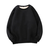 Crew Neck Casual Plus Velvet Thick Sweatshirt Sweat for Winter Easy to Wear black S