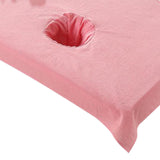 Cotton SPA Half Table Cover Beauty Salon Bed Face Hole Towel Pink