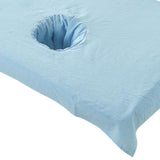 Cotton SPA Half Table Cover Beauty Salon Bed Face Hole Towel Sky Blue