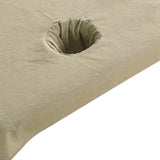 Cotton SPA Half Table Cover Beauty Salon Bed Face Hole Towel Khaki