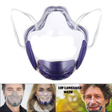 Clear Face Mask Cover Transparent Face Shield Reusable with Breathing Valve Purple
