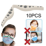 10x Inner Anti Fog Nose Bridge Pads Clip Strips Silicone Inner Beige