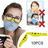 10x Inner Anti Fog Nose Bridge Pads Clip Strips Silicone Inner Yellow