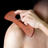 Carbonized Wooden Massage Scraping Tool Gua sha Stick for Neck Shoulder C