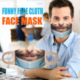 Creativity 3D Print Funny Bandit Prank Face Mask Masque Mouth Cover Adults F