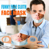 Creativity 3D Print Funny Bandit Prank Face Mask Masque Mouth Cover Adults I