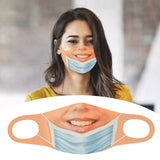 Creativity 3D Print Funny Bandit Prank Face Mask Masque Mouth Cover Adults J