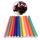 10x Hair Foam Curler Roller Set Flexible Rods Easy Use DIY 8mm