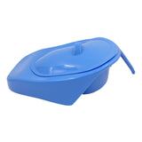 Maxbell Blue Bedpan Bed Pan with Lid Handle for Bedridden Patient Women Men