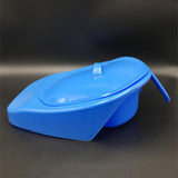 Maxbell Blue Bedpan Bed Pan with Lid Handle for Bedridden Patient Women Men