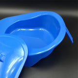 Maxbell Blue Bedpan Bed Pan with Lid Handle for Bedridden Patient Women Men