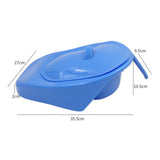 Maxbell Blue Bedpan Bed Pan with Lid Handle for Bedridden Patient Women Men