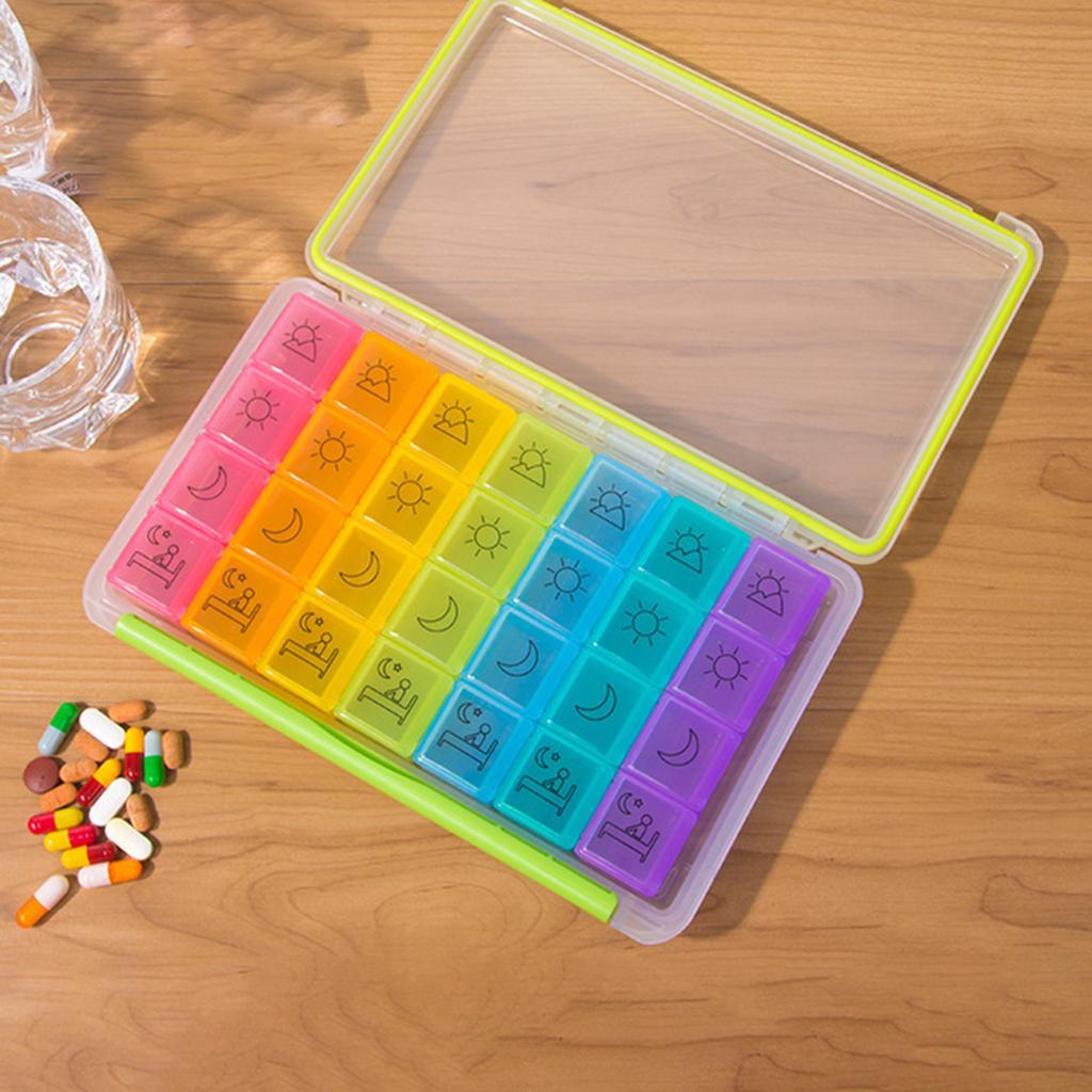 7 day Pill Box Organizer Medicine Storage Holder Travel Case Moisture-Proof