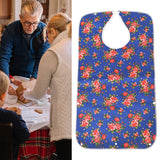 Maxbell Mealtime Waterproof PVC Printing Cotton Adjustable Bib Crumb Adults Blue