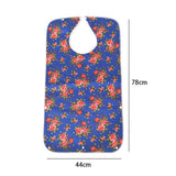 Maxbell Mealtime Waterproof PVC Printing Cotton Adjustable Bib Crumb Adults Blue