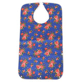 Maxbell Mealtime Waterproof PVC Printing Cotton Adjustable Bib Crumb Adults Blue