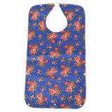 Maxbell Mealtime Waterproof PVC Printing Cotton Adjustable Bib Crumb Adults Blue
