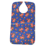 Maxbell Mealtime Waterproof PVC Printing Cotton Adjustable Bib Crumb Adults Blue