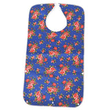 Maxbell Mealtime Waterproof PVC Printing Cotton Adjustable Bib Crumb Adults Blue