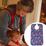 Maxbell Mealtime Waterproof PVC Printing Cotton Adjustable Bib Crumb Adults Blue