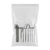 Maxbell 7Pcs Ear Wax Removal Tool Stainless Steel Smooth Ear Care Household Black
