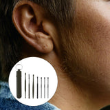 Maxbell 7Pcs Ear Wax Removal Tool Stainless Steel Smooth Ear Care Household Black