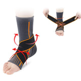 Maxbell Adjustable Ankle Support Brace Elastic Foot Protection for Sports M 37-39