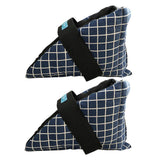 Maxbell 2Pcs Heel Cushion Breathable Soft for Feet Sores Patient blue grid XXL