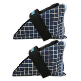 Maxbell 2Pcs Heel Cushion Breathable Soft for Feet Sores Patient blue grid XXL