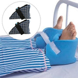 Maxbell 2Pcs Heel Cushion Breathable Soft for Feet Sores Patient blue grid XXL