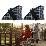 Maxbell 2Pcs Heel Cushion Breathable Soft for Feet Sores Patient blue grid XXL