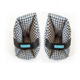 Maxbell 2Pcs Heel Cushion Breathable Soft for Feet Sores Patient blue grid one size