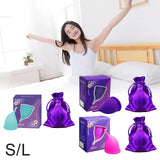 Maxbell Menstrual Cup Reusable Tampon and Pad Soft for Beginners Teen Purple L