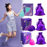 Maxbell Menstrual Cup Reusable Tampon and Pad Soft for Beginners Teen Purple L
