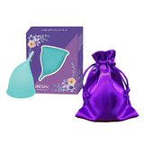Maxbell Menstrual Cup Reusable Tampon and Pad Soft for Beginners Teen Blue L