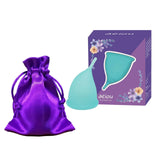 Maxbell Menstrual Cup Reusable Tampon and Pad Soft for Beginners Teen Blue L