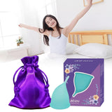 Maxbell Menstrual Cup Reusable Tampon and Pad Soft for Beginners Teen Blue L