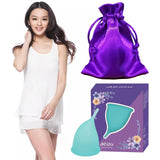 Maxbell Menstrual Cup Reusable Tampon and Pad Soft for Beginners Teen Blue L