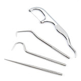 Maxbell Toothpicks Pocket Set Reusable with Holder Metal Toothpicks  Set of 5