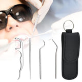 Maxbell Toothpicks Pocket Set Reusable with Holder Metal Toothpicks  Set of 5