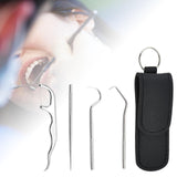 Maxbell Toothpicks Pocket Set Reusable with Holder Metal Toothpicks  Set of 5