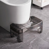 Maxbell Squatting Stool Foldable Simple Easy Storage for All Toilets Bathroom Men Clear Gray