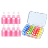 Maxbell 30pcs Interdental Brush Toothpick Dental Hygiene Brush Retractable Pink 0.6mm