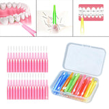Maxbell 30pcs Interdental Brush Toothpick Dental Hygiene Brush Retractable Pink 0.6mm