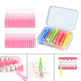 Maxbell 30pcs Interdental Brush Toothpick Dental Hygiene Brush Retractable Pink 0.6mm