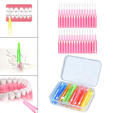 Maxbell 30pcs Interdental Brush Toothpick Dental Hygiene Brush Retractable Pink 0.6mm